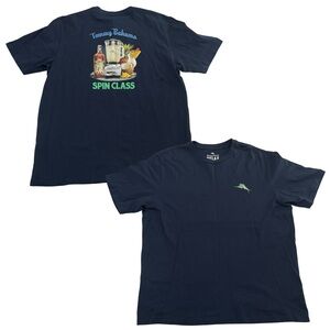 Tommy Bahama “Spin Class” Size XL Navy Blue Tee (Retail $45)